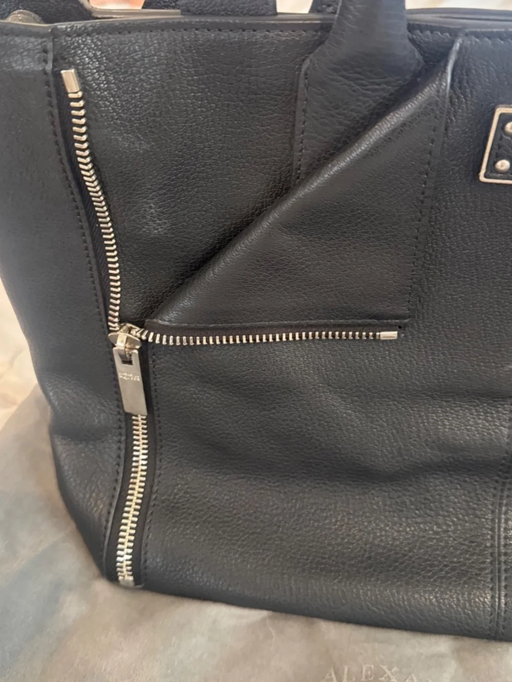 Alexander McQueen Black Pebbled Leather Tote — Includes Dust Bag